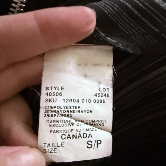 Y2K Le Château Black and Gray Pinstripe Mini Dress with Zippers Size XXS - Picture 5 of 6